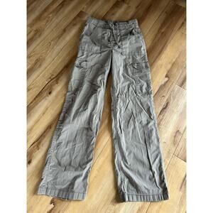 Abercrombie Cargo Pants Womens 25x29 Olive Green Stretch Wide Leg Utility